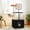 Black, variant on 50" White Cat Tree with Basketball Hoop Design, 2-in-1 Cat Tower Condo with Litter Box Enclosure & Scratching Posts for Indoor Cats