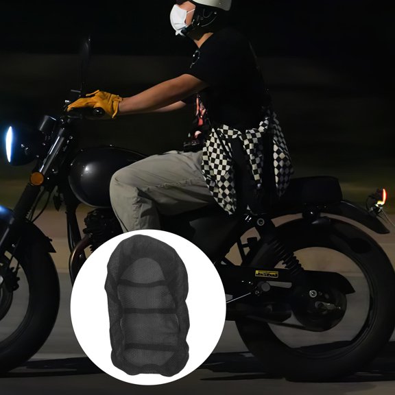 Uonlytech Breathable Black Motorcycle Seat Cushion Cover Durable Motorbike Accessory