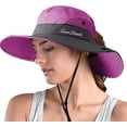 thumbnail image 1 of Women's Ponytail Safari Sun Hat,Wide Brim UV Protection Outdoor Bucket Hat,Foldable Beach Summer Fishing Hat, 1 of 5