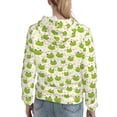 thumbnail image 7 of Fotbe Green Frog Pattern Womens Long Sleeve Hoodie, Pullover Hooded Sweatshirt, Kangaroo Pocket Hoodie with Eye-catching Drawstrings-Small, 7 of 7