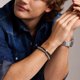 thumbnail image 2 of Pulsera Fossil para hombre con cuentas de piel negra, varias hebras, 21,5 cm, 2 of 4