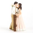 thumbnail image 1 of Figurine de Couple Rustique en Porcelaine Topper Gâteau de Mariage (Robe Blush), 1 of 1