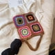 thumbnail image 2 of 9131 Bolso Hombro Playa Con Flores Coloridas Bohemias Punto Hueco Ganchillo Hecho A Mano Con Nicho (marrón), 2 of 9