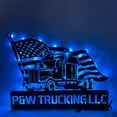 thumbnail image 2 of Shinelab US Semi Truck Driver Metal Sign LED Wall Art, Custom Driver Decor Gifts 12613, 2 of 3