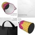 thumbnail image 2 of Balery Red Ice Cream Cesta de ropa redonda con asas, impermeable, independiente, para ropa, juguetes, dormitorio y familia-Medium, 2 of 6