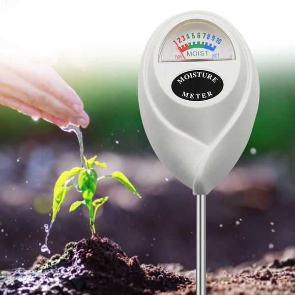 White Round-Head Soil Moisture Tester - All-in-One Garden Soil Moisture Detector with Accurate Readings, Easy-to-Use Design & Durable Construction for Healthy Plant Growth, Essential Gardening Tool