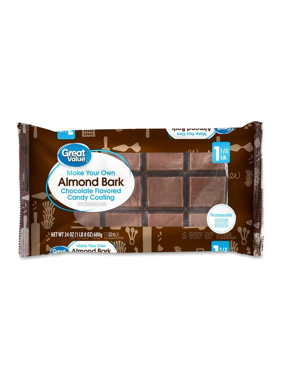 Great Value Chocolate Flavored Candy Coating Almond Bark, 24 oz