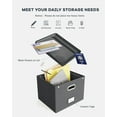 thumbnail image 4 of File Organizer Box File Box for Letter Size Files Storage Hanging File Folder Organizer with Mesh Pocket on Lid Portable Filing Box with Handle for Office/Home/School( ), 4 of 8
