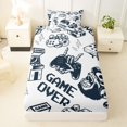 thumbnail image 3 of Homewish Cartoon Gaming Controller Twin Sheets,Game Over Print Bedding,White,3pcs,1 Fitted Sheet and 1 Pillowcase, 3 of 6