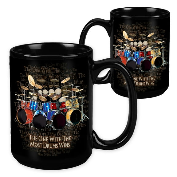 The One with the Most Drums Wins - 15 Ounce Sublimation Mug