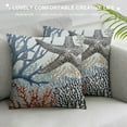thumbnail image 3 of Shiartex Summer Beach Throw Pillow Covers Coastal Themed Ocean Seashell Coral Starfish Couch Decorative Pillow Cases Outdoor Pillows Summer Cushion Case for Sofa Couch White, 3 of 5