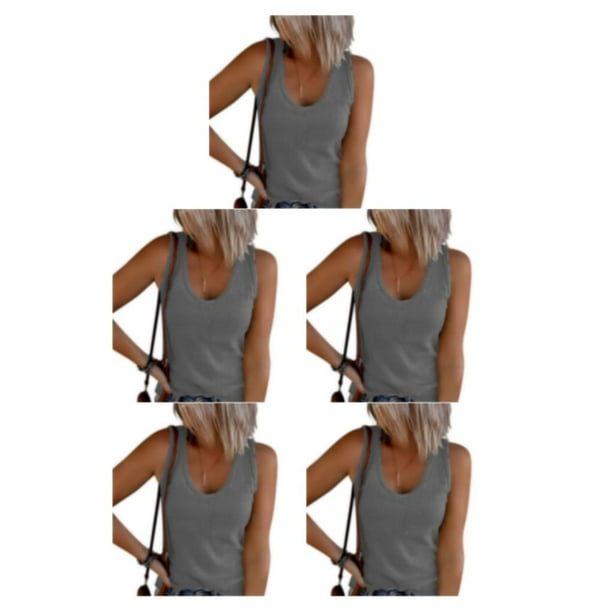 Minnieouse Camisetas sin mangas de algodón sexis y ajustadas para mujer Be Center Of Attention Womens Vest Top Tank Top Mujer Black Vest Top gris Type2 NO2