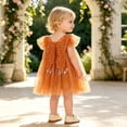thumbnail image 2 of Curuila Infant Toddler Girls Mesh Dress Flutter Sleeve Floral Embroider Square Neck Party Fashionable Dresses For Girls Size 6-12 Months, 2 of 7
