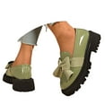 thumbnail image 3 of YLYL Women's Platform Loafers Bowknot Chunky Heel Lug Sole Slip on Casual Dressy Business Office Shoes, 3 of 9