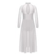 thumbnail image 3 of iixpin Kids Girls Jazz Latin Dance Performance Outfits Salsa Tango Tutu Dress Lyrical Dancewear Ballet Leotards White 14, 3 of 7