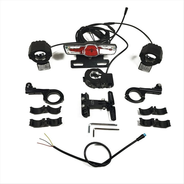 Bicicleta Eléctrica 12V-72V Faros Dobles Luz de Señal de Delantera y Trasera Kits de Conversión de Bicicleta Eléctrica Versión Personalizada DIY