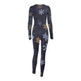thumbnail image 6 of VerPetridure Women's Christmas Long Sleeve Button Down Jumpsuits for Women Elk Print Casual One Piece Pajamas Outfits Straight Leg Long Pants Home Sleepwear, 6 of 6