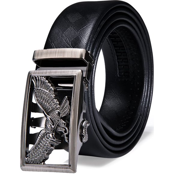 Cinturón de Ráchel para Hombre Barry.Wang Cuero Negro Ancho 3.5 cm