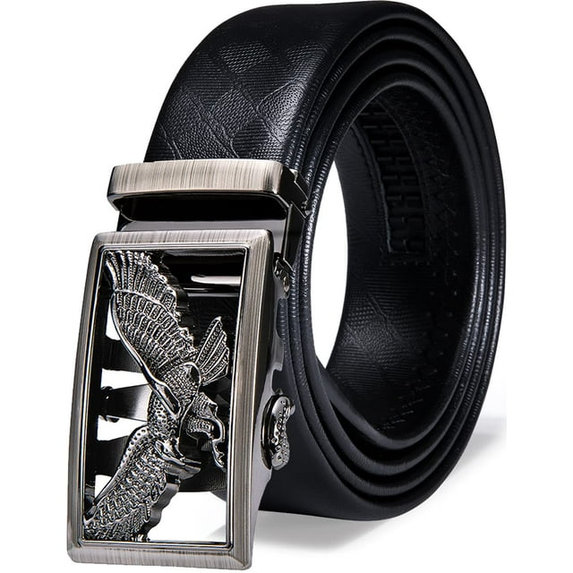 Cinturón de Ráchel para Hombre Barry.Wang Cuero Negro Ancho 3.5 cm