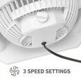 thumbnail image 5 of Holmes Blizzard 8 Inch Air Circulator Fan 3 Speed High Velocity Table Desk Fan White, 5 of 9