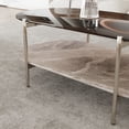 thumbnail image 6 of Glass Coffee Table, 2-Tier Modern Coffee Table Glass & Slate Stone Oval Center Table for Home Office Living Room, 6 of 7