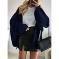 thumbnail image 5 of Women'S Oversized Cardigan Sweaters Fall Long Lantern Sleeve Knit Open Front Sweater Dark Blue L, 5 of 10