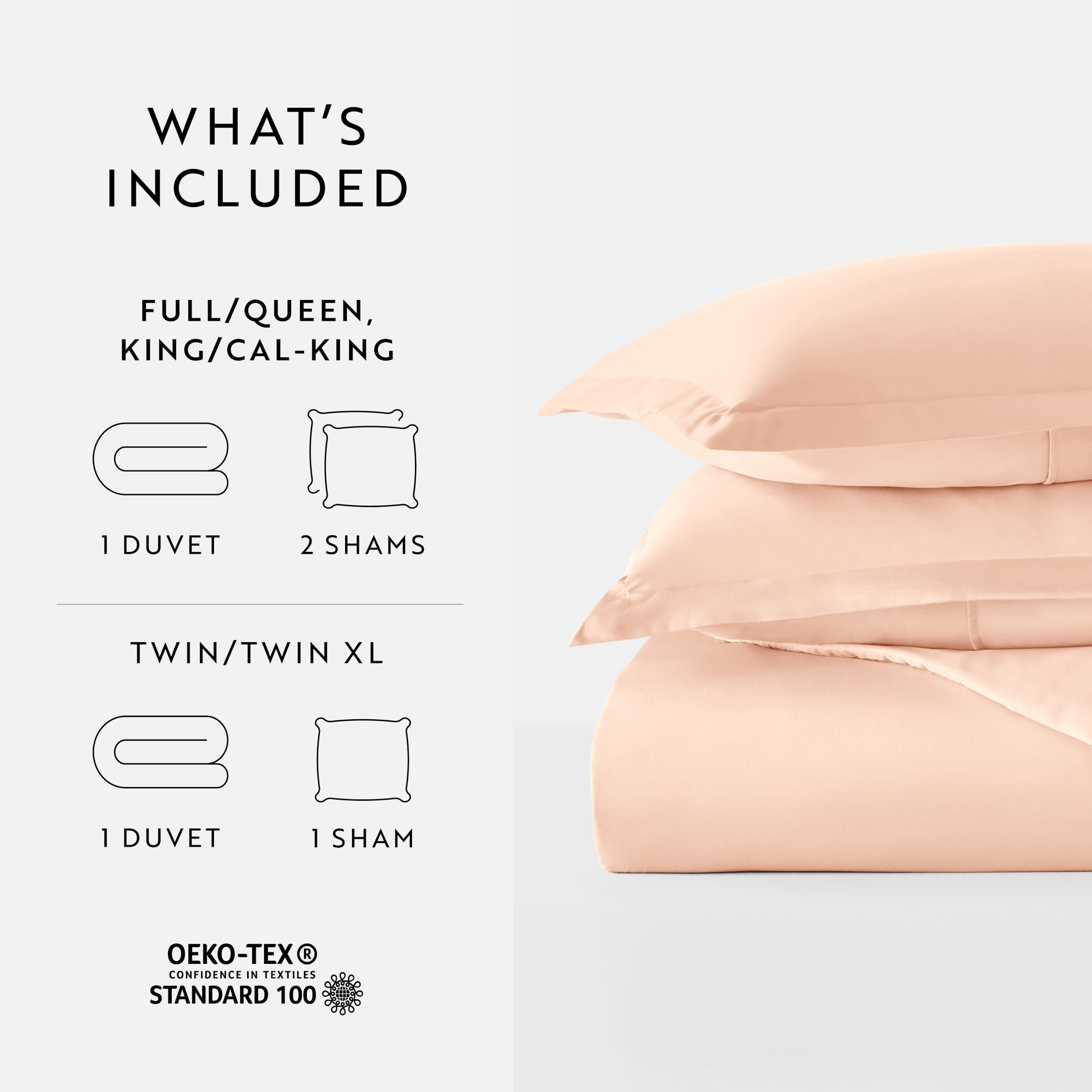 Noble Linens 2-Piece Blush Duvet Cover Set, Twin/Twin XL