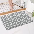 thumbnail image 4 of Gray and White Geometric Lattice Pattern Bathroom Rugs Mat,Non Slip Microfiber Bathroom Rug,Rubber Backing,Soft Bathroom Mats for Bathroom Floor,Tub and Shower,17x27in(43x68cm), 4 of 5
