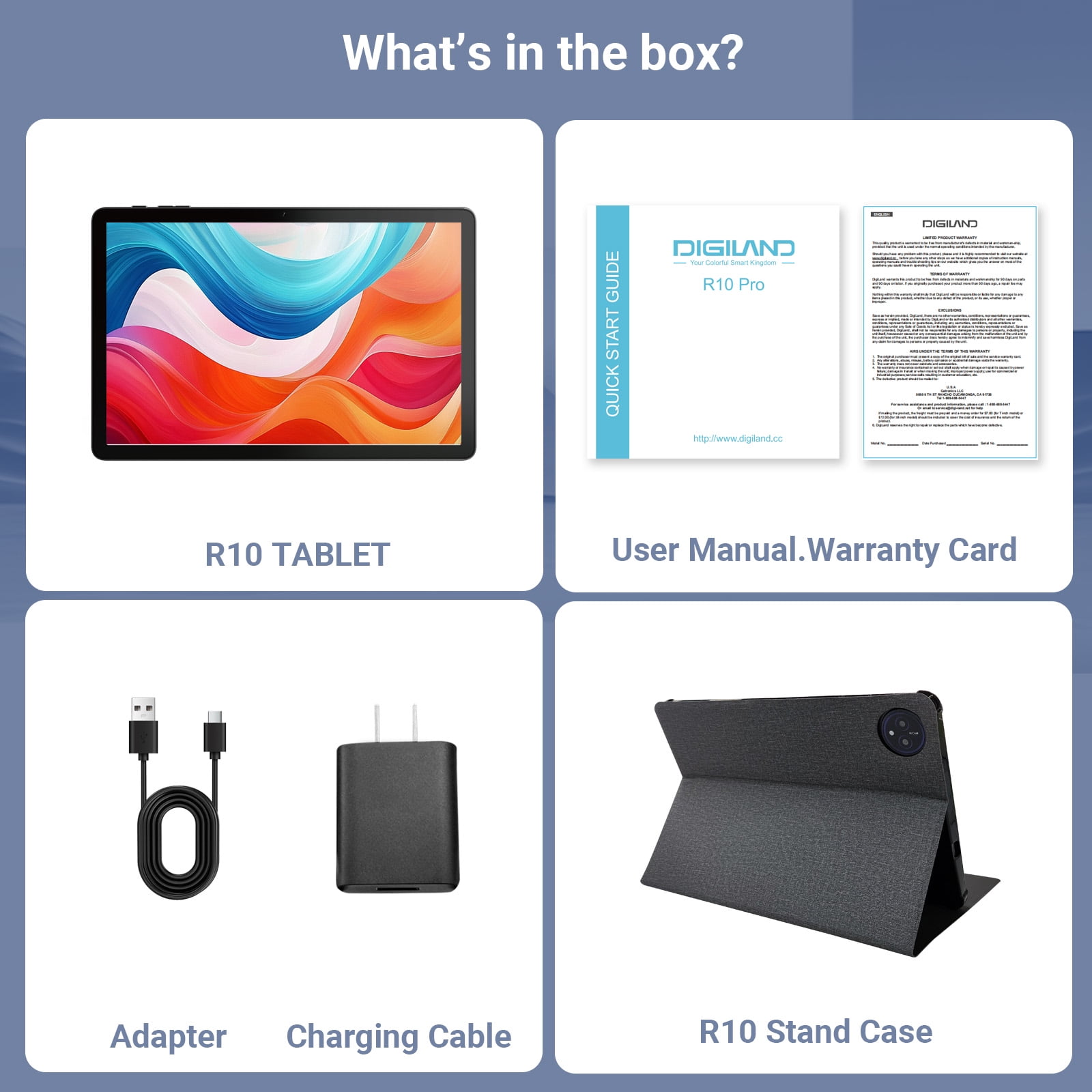 Digiland 10.1 inch Tablet with MTK Helio G80 Octa-Core for Adults, Android 14 Tablet with 12GB Ram 128GB Rom,5G WIFI,Google Certified Tablet,Dual Cameras,Tablet with case-Gray