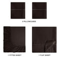 thumbnail image 3 of MALLONI HOME Queen Sheet Set - Cotton Rich Bedding Sets Queen, 4 Piece Deep Pocket Queen Sheet - Ultra Soft, Wrinkle Resistant, Quick Dry, Easy Care Queen Sheets - Chocolate Brown, 3 of 6