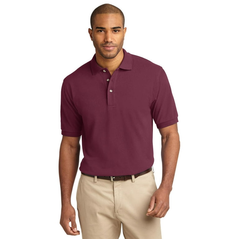 Port Authority TLK420 Men s Tall Polo Shirt Burgundy 3X Large Tall Walmart
