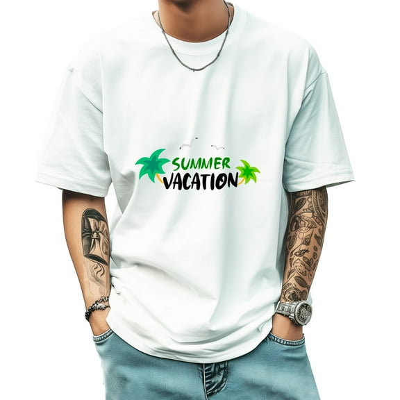 Graphic Tees for Men Summer New Print Casual Tee Fashion Trend Sports Shirt Select