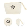 thumbnail image 4 of Unique Bargains 1 Pc Plaid Makeup Bag for Business Travel Beige Cotton, 4 of 5