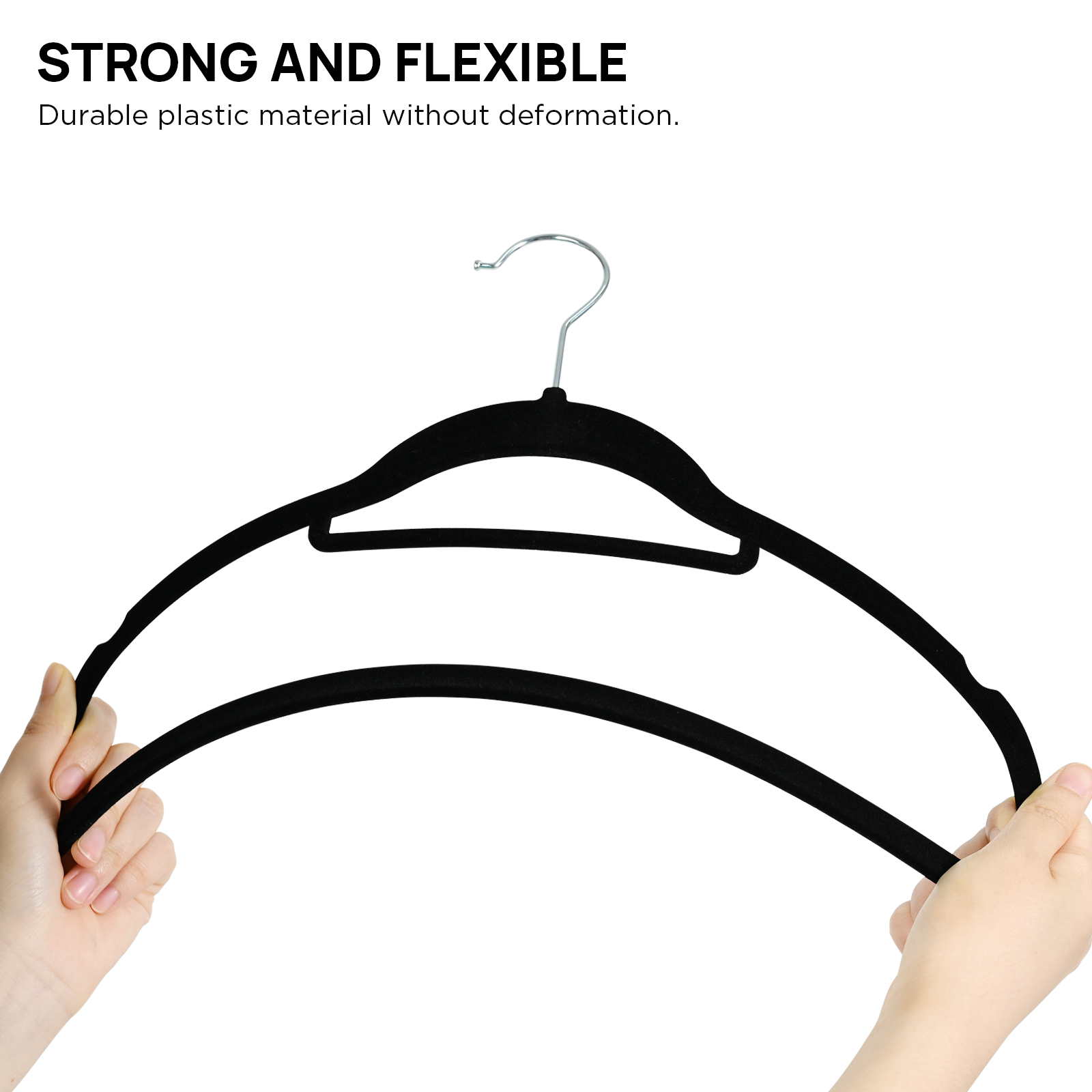 Ollieroo Premium Velvet Hangers, 50 Pack Black photo 5