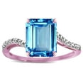 thumbnail image 3 of Star K � Big Stone Octagon Emerald Cut 10x8 Blue Topaz Bypass solitaire ring, 3 of 9