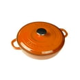 thumbnail image 1 of Lava Cast Iron 3.45 Qt Anti-Adhésive en Fonte Émaillée Ronde Multi Usage Casserole avec Couvercle - Orange, 1 of 1