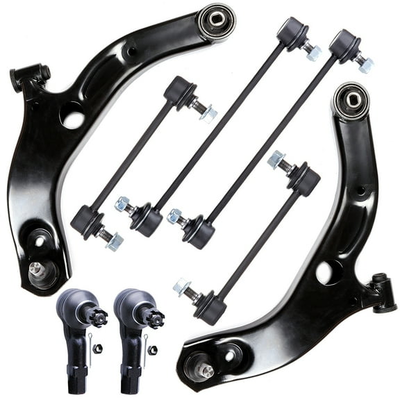 ECCPP Control Arm Kit For 2001 2002 2003 for Mazda PROTEGE for Mazda PROTEGE5 - Lower Control Arms Outer Tie Rod Ends Front Rear Sway Bar Links