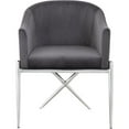 thumbnail image 3 of Meridian Furniture Xavier Grey Velvet Dining Chair, 3 of 7