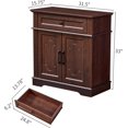 thumbnail image 2 of Farmhouse Storage Cabinet with 2 Doors and 1 Drawer, Adjustable Shelf, Freestanding Kitchen Pantry Cabinet, Modern Buffet Sideboard Coffee Bar Cabinet Living Room Bathroom Dining Room Cherry, 2 of 16