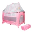 thumbnail image 1 of CUNA CORRAL PARA BEBE ANGELIN NONI CON CAMBIADOR, VIBRADOR Y MOSQUITERO ROSA, 1 of 5