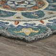 thumbnail image 4 of Ox Bay Talia 4' Round Green Medallion Wool Indoor Area Rug, 4 of 7