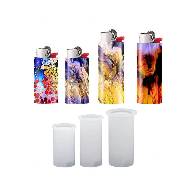 1Pcs Unique Lighter Case Resin Molds, Resin Epoxy Casting Silicone Mold Jewelry Casting Mold For Lighter Protective Cover Holder Handicraft Accessories