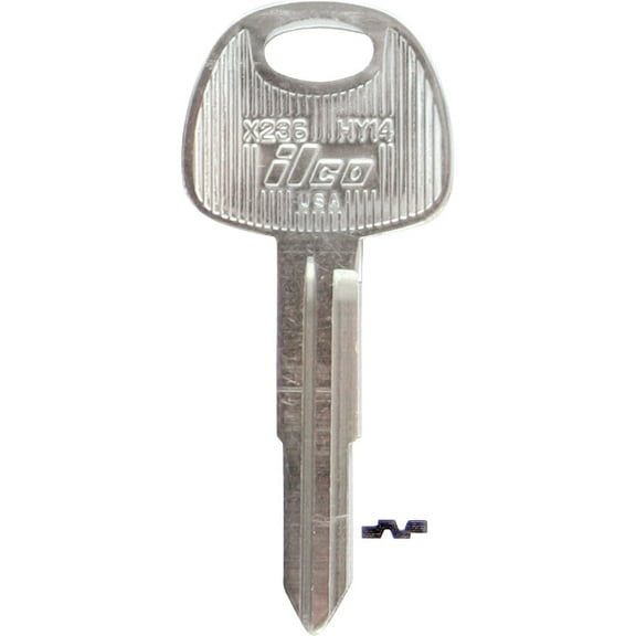 Kaba Ilco Corp. Hyundai Automotive Key HY14 X236 - Nickel Plated Mechanical Key - 10 Pack