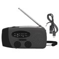 thumbnail image 1 of Hand Crank Solar Radio with LED Flashlight Portable FM AM WB USB Radio for Emergency Disaster PreventionBlack Japanese, 1 of 22