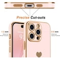 thumbnail image 3 of 3-in-1 Entronix Bundle for iPhone 16 Pro, Love Heart Cute Slim Case 2 Screen Protector, Rose, 3 of 8