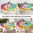 thumbnail image 7 of Colorful Tie Dye Pattern Round Fitted Tablecloth with Elastic Edge,Dining Table Cover Waterproof,Outdoor Round Tablecloth for Camping,Dining,Indoor and Outdoor, 7 of 7