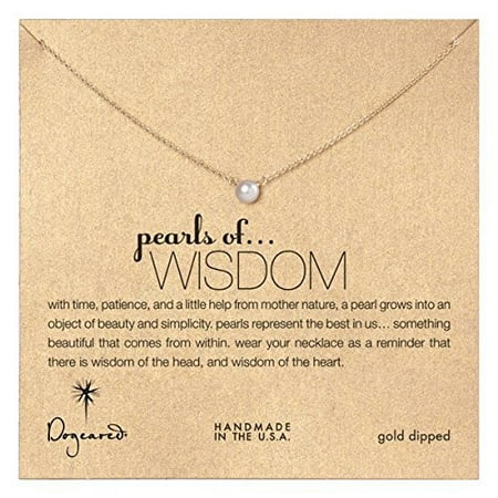 Dogeared Pearls of Wisdom White Pearl Gold Dipped Necklace - P01021