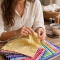 thumbnail image 5 of Precut Fabric Squares with 100% Cotton Plain Weave and Printed Designs, 50-Pack 9.8-Inch, Random Floral and Geometric Patterns, for Quilting and Sewing, Diy Quilting Squares, 5 of 5