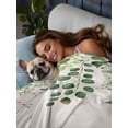 thumbnail image 6 of Full Size Flat Sheet Only, Green Eucalyptus Soft Brushed Microfiber Bed Sheets, Vintage Leaves Flower Spring Summer Hotel Quality Breathable Bedding Top Sheet, Easy Care, 81"x96", 6 of 9