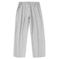 thumbnail image 7 of JUUYY Men's Linen Pants Pleated Front Wide Leg Trendy Suit Pants Casual Elastic Waist Straight Loose Dress Long Pants with Pockets Gray S, 7 of 7